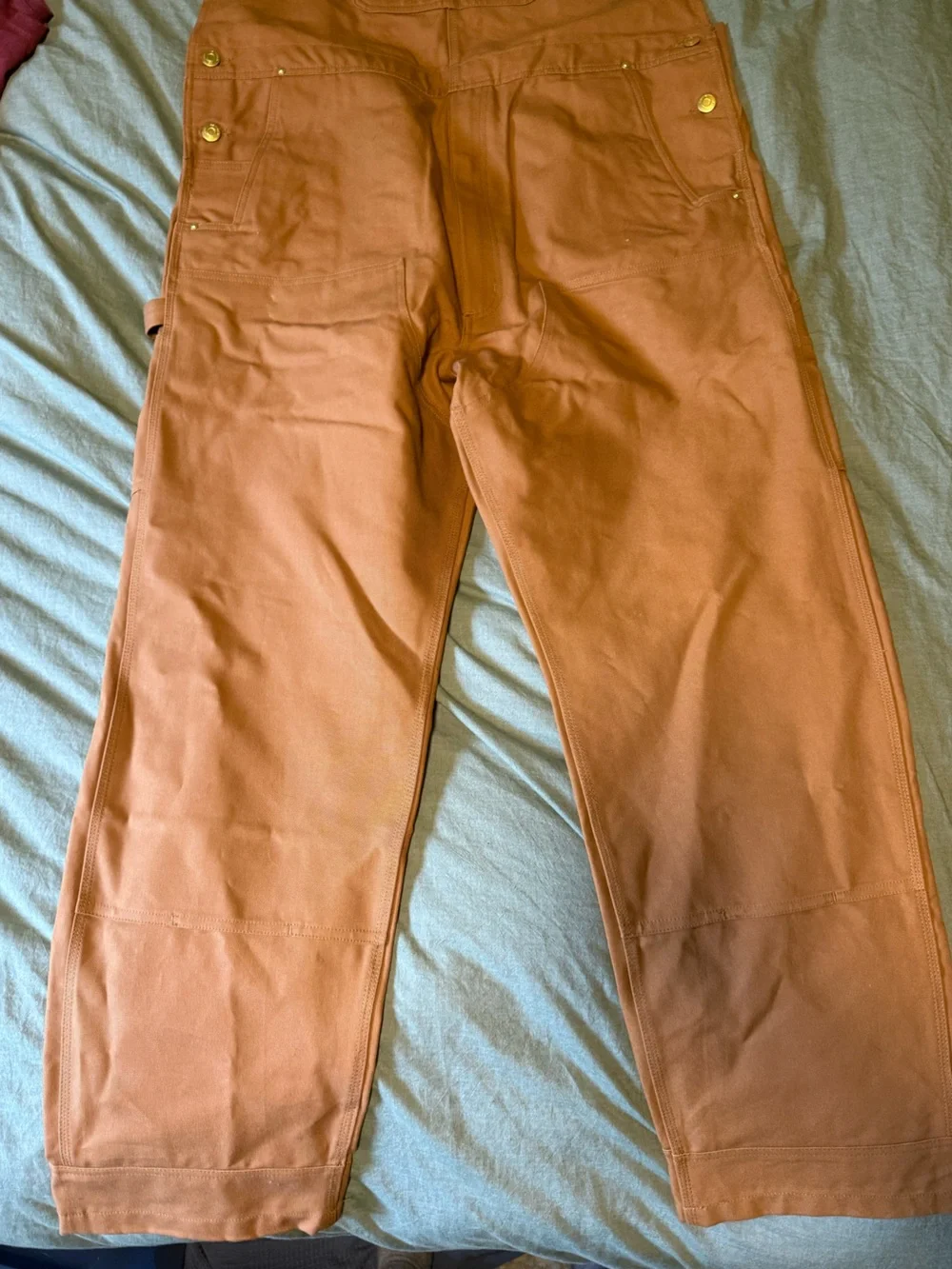 Carhartt Brown Bib Overalls with Black Straps